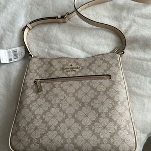 New Kate Spade Floral Patterned Cream Crossbody Bag